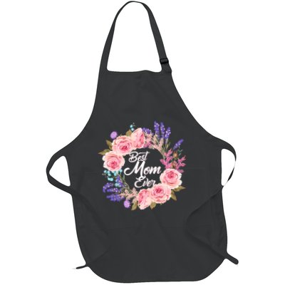 Best Mom Ever Flower Wreath Apron