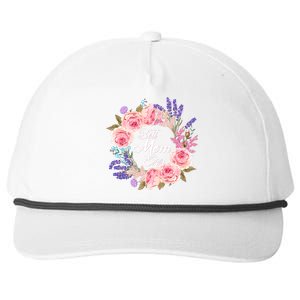 Best Mom Ever Flower Wreath Snapback Five-Panel Rope Hat