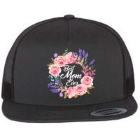 Best Mom Ever Flower Wreath Flat Bill Trucker Hat