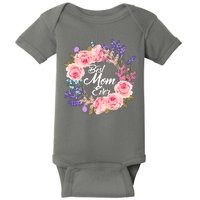 Best Mom Ever Flower Wreath Baby Bodysuit