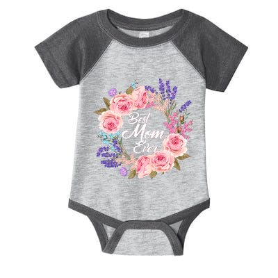 Best Mom Ever Flower Wreath Infant Baby Jersey Bodysuit