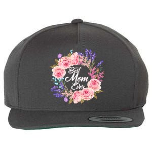 Best Mom Ever Flower Wreath Wool Snapback Cap