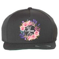 Best Mom Ever Flower Wreath Wool Snapback Cap