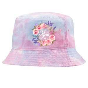 Best Mom Ever Flower Wreath Tie-Dyed Bucket Hat