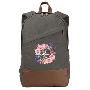 Best Mom Ever Flower Wreath Cotton Canvas Backpack