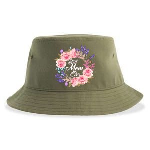 Best Mom Ever Flower Wreath Sustainable Bucket Hat