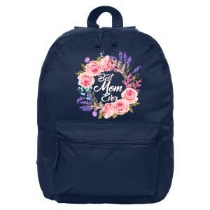 Best Mom Ever Flower Wreath 16 in Basic Backpack