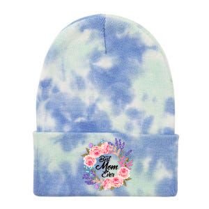 Best Mom Ever Flower Wreath Tie Dye 12in Knit Beanie