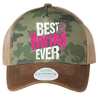 Best Mom Ever Rose Distressed Legacy Tie Dye Trucker Hat