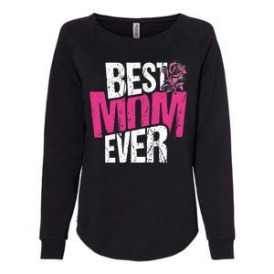 Best Mom Ever Rose Distressed Womens California Wash Sweatshirt