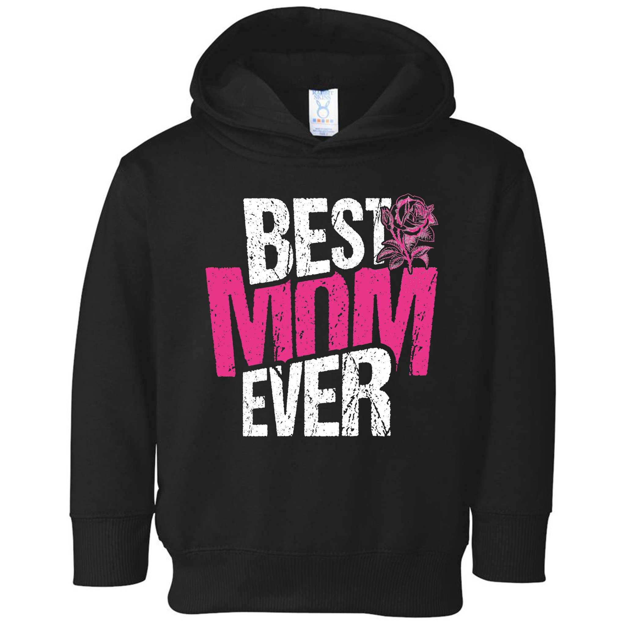 Best Mom Ever Rose Distressed Toddler Hoodie
