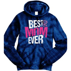 Best Mom Ever Rose Distressed Tie Dye Hoodie