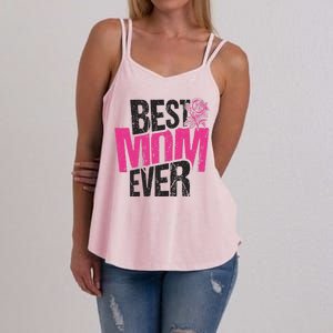 Best Mom Ever Rose Distressed Women's Strappy Tank