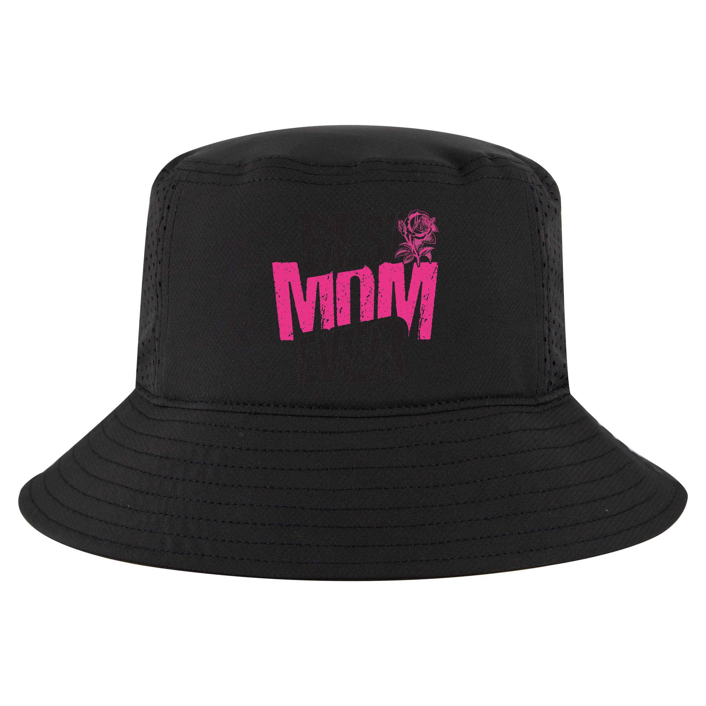 Best Mom Ever Rose Distressed Cool Comfort Performance Bucket Hat
