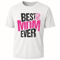 Best Mom Ever Rose Distressed Cooling Performance Crew T-Shirt