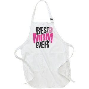 Best Mom Ever Rose Distressed Full-Length Apron With Pockets