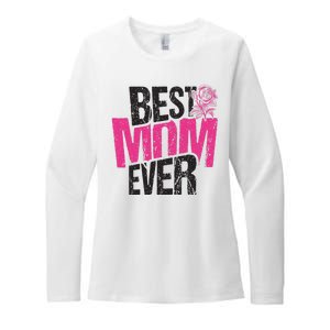 Best Mom Ever Rose Distressed Womens CVC Long Sleeve Shirt