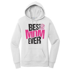 Best Mom Ever Rose Distressed Women's Pullover Hoodie