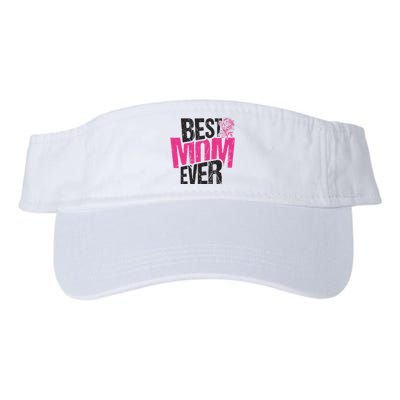 Best Mom Ever Rose Distressed Valucap Bio-Washed Visor