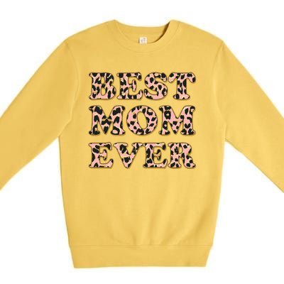 Best Mom Ever Stylish Leopard Print Premium Crewneck Sweatshirt