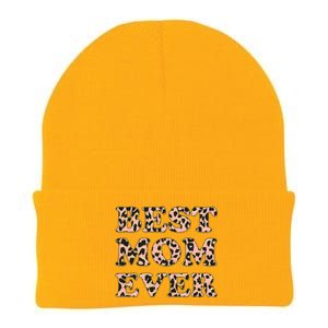 Best Mom Ever Stylish Leopard Print Knit Cap Winter Beanie