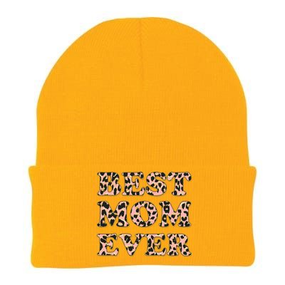 Best Mom Ever Stylish Leopard Print Knit Cap Winter Beanie