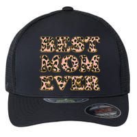 Best Mom Ever Stylish Leopard Print Flexfit Unipanel Trucker Cap