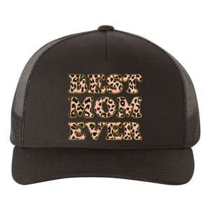 Best Mom Ever Stylish Leopard Print Yupoong Adult 5-Panel Trucker Hat