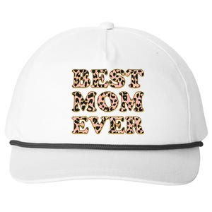 Best Mom Ever Stylish Leopard Print Snapback Five-Panel Rope Hat