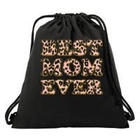 Best Mom Ever Stylish Leopard Print Drawstring Bag