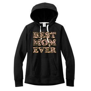 Best Mom Ever Stylish Leopard Print Women's Fleece Hoodie