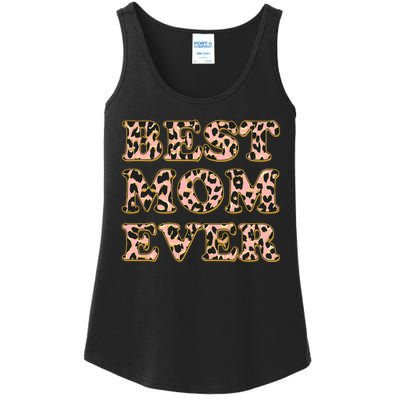 Best Mom Ever Stylish Leopard Print Ladies Essential Tank