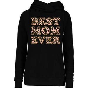 Best Mom Ever Stylish Leopard Print Womens Funnel Neck Pullover Hood