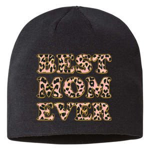 Best Mom Ever Stylish Leopard Print Sustainable Beanie