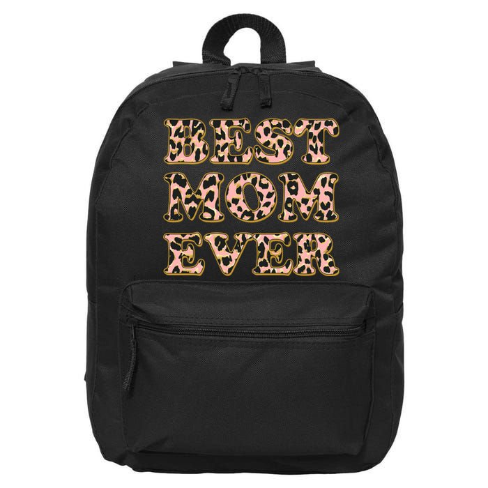 Best Mom Ever Stylish Leopard Print 16 in Basic Backpack