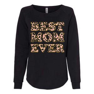 Best Mom Ever Stylish Leopard Print Womens California Wash Sweatshirt