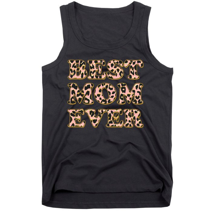 Best Mom Ever Stylish Leopard Print Tank Top