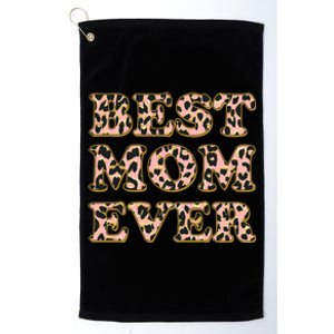 Best Mom Ever Stylish Leopard Print Platinum Collection Golf Towel