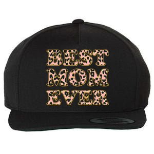 Best Mom Ever Stylish Leopard Print Wool Snapback Cap