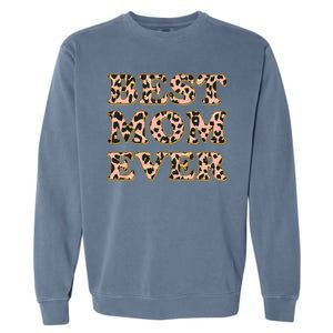 Best Mom Ever Stylish Leopard Print Garment-Dyed Sweatshirt