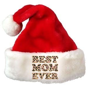 Best Mom Ever Stylish Leopard Print Premium Christmas Santa Hat