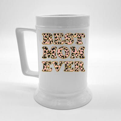 Best Mom Ever Stylish Leopard Print Beer Stein