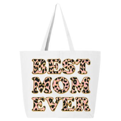 Best Mom Ever Stylish Leopard Print 25L Jumbo Tote