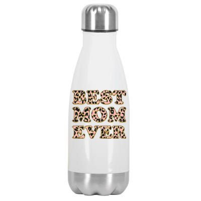 Best Mom Ever Stylish Leopard Print Stainless Steel Insulated Water Bottle