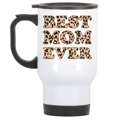 Best Mom Ever Stylish Leopard Print Stainless Steel Travel Mug