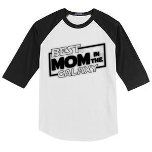 Best Mom In The Galaxy Parody Movie Logo Kids Colorblock Raglan Jersey