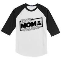 Best Mom In The Galaxy Parody Movie Logo Kids Colorblock Raglan Jersey