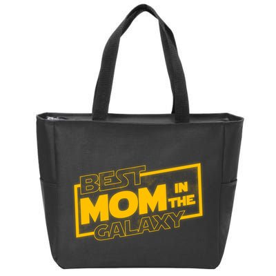Best Mom In The Galaxy Parody Movie Logo Zip Tote Bag