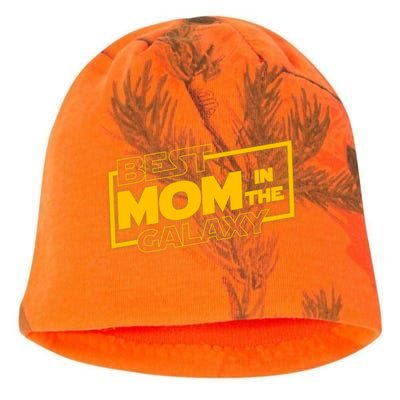 Best Mom In The Galaxy Parody Movie Logo Kati - Camo Knit Beanie