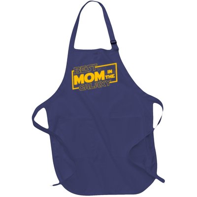 Best Mom In The Galaxy Parody Movie Logo Full-Length Apron With Pockets